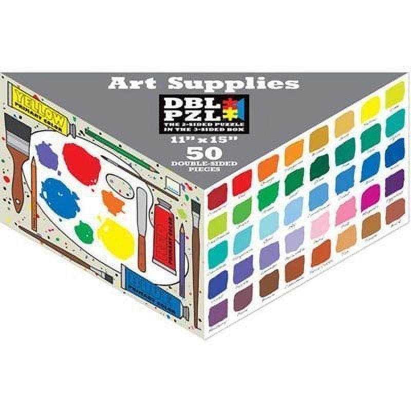 50Piece Double 2Sided Jigsaw Puzzle In Triangular Box Artists