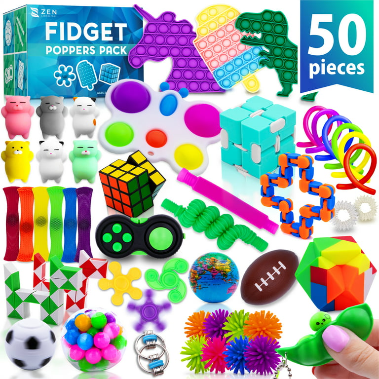  (51 Pcs) Fidget Toys Pack, Popits Fidgets Set for Classroom  Rewards, Sensory Toys Autism Autistic ADHD Children, Bulk Fidget Set with  Pop it Fidget Spinners Figet Cubes Fidget Rings and More 