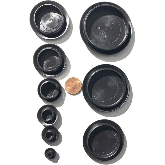 50 Piece Flush Mount Black Hole Plug Assortment for Auto Body and Sheet Metal