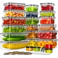 thumbnail image 1 of 50-Piece Food Storage Containers with Lids(25 Containers & 25 Lids), Plastic Food Containers for Pantry & Kitchen Storage and Organization, BPA-Free, Leak Proof, Reusable with Labels & Pen, 1 of 14