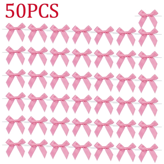 50-Piece MagicWand Ornaments, PreTied Satin Ribbon Bows, Tree Decorations, Flexible Ribbon Tails, Home Holiday Decor