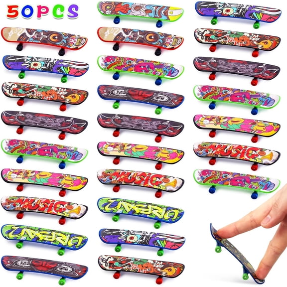 50 Piece Mini Finger Skateboard Set Beginner Practice Fingerboards Tool