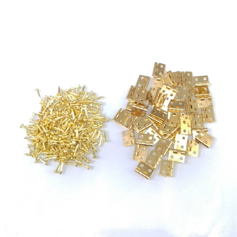 50-Piece Mini Hinge for Jewelry Chest Gift Wine Music Box Dollhouse Cabinet Door