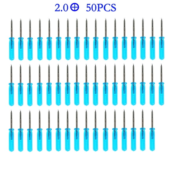 50-Piece Mini Screwdriver Set, 2.0mm and 3.0mm Flathead and Phillips Tools for Phone and Controller Repair