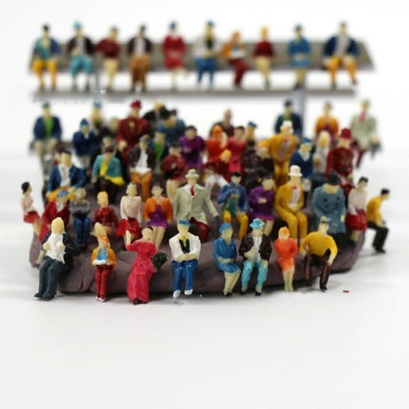50-Piece Miniature HO/OO 1:87 Scale Colorful Sitting Garden Sand Table Model -