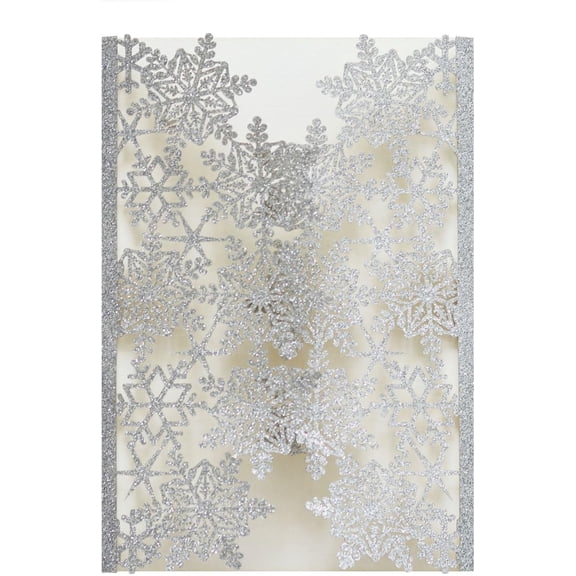 50 Piece Winter glitter silver snowflake invitation cards for wedding, birthday, Christmas party