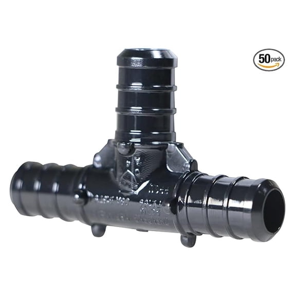 50 Pieces 1/2" X 1/2" X 1/2" Pex Tee Alloy Tee, Plastic Tee - Crimp Pex B 50 Packs