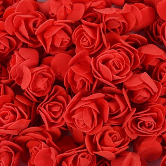 50 Pieces 1.4" Mini Fake Rose Flower Heads Foam Rose Flower Heads Artificial Roses for Valentine Day Wedding DIY Decor Craft