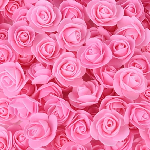 50 Pieces 1.4" Mini Fake Rose Flower Heads Foam Rose Flower Heads Artificial Roses for Valentine Day Wedding DIY Decor Craft