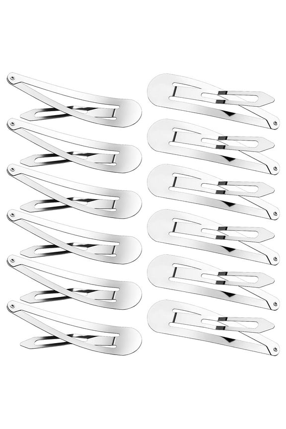 50 Pieces 3.5 Inch Large Metal Snap Hair Clips No Slip Hair Barrettes Long Hair Side Clip Clamp Hair Clips for Girls Women Hair Accessories (Black)