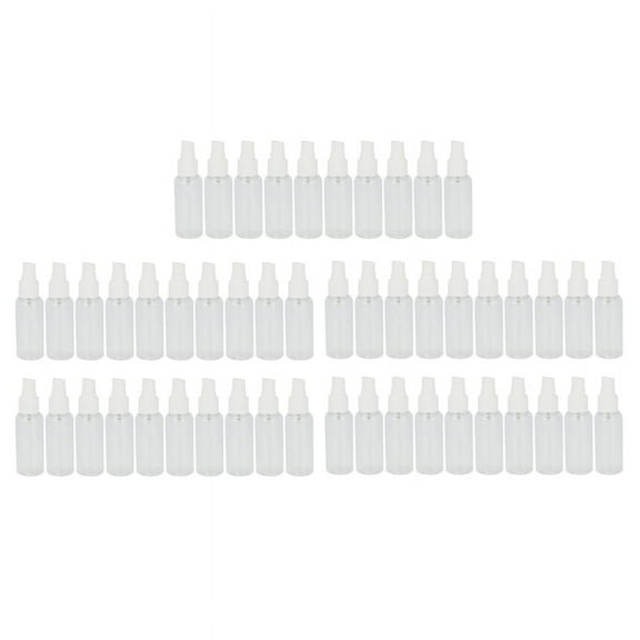 50 Pieces 50Ml Bottles Plastic Empty Refillable Atomiser Transparent Travel