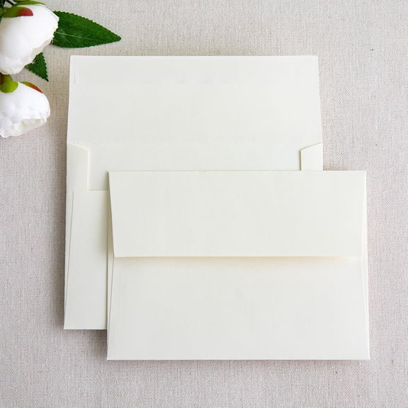 50 Pieces 5x7 Envelopes, Ivory A7 Envelopes Self Seal for Weddings, Invitation Cards, Photos, Postcards, Greeting Cards Mailing, Baby Shower, Graduation, Christmas Gift Cards