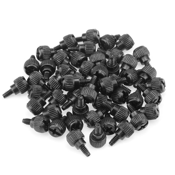 50 Pieces 6-32 Thread, Black Color 6#-32x6 Computer Case Thumbscrews, Thumb Screws for Computer Case/Cover/Power Supply/Hard Drives