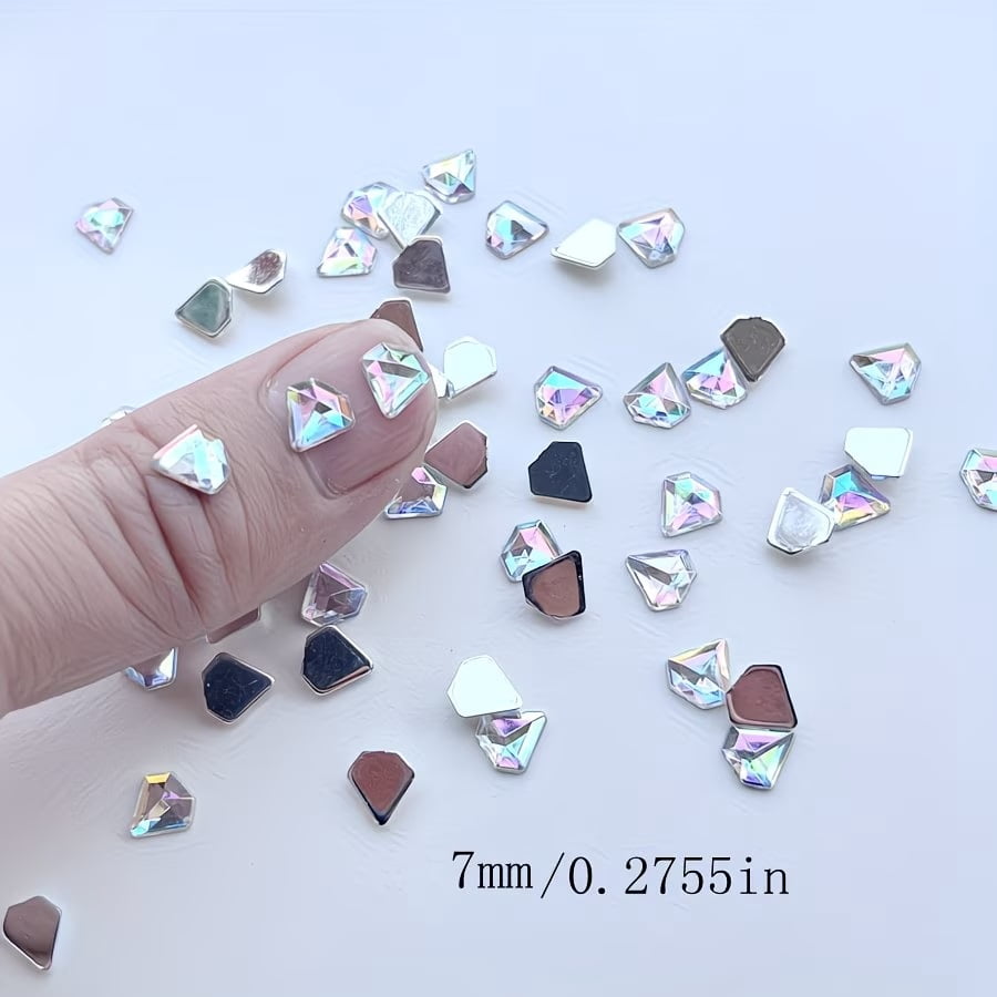 50 Pieces 7x7mm Acrylic Rhinestones - Sparkly Gemstone Shapes for DIY Jewelry, Nail Art Decoration and Crafts | Durable Rhinestones | Shiny rhinestones | Nail Art Supplies