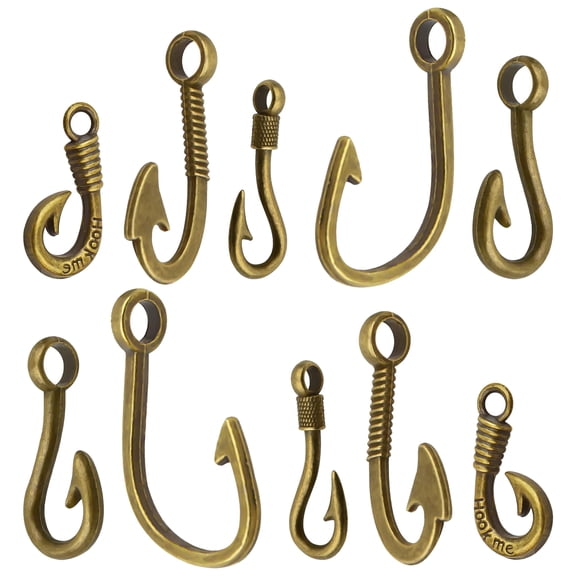 50 Pieces Antique Bronze Fishhook Charm Pendants Vintage Alloy Fish Hook Pendants for DIY Bracelet Necklace Jewelry Making,5 Styles