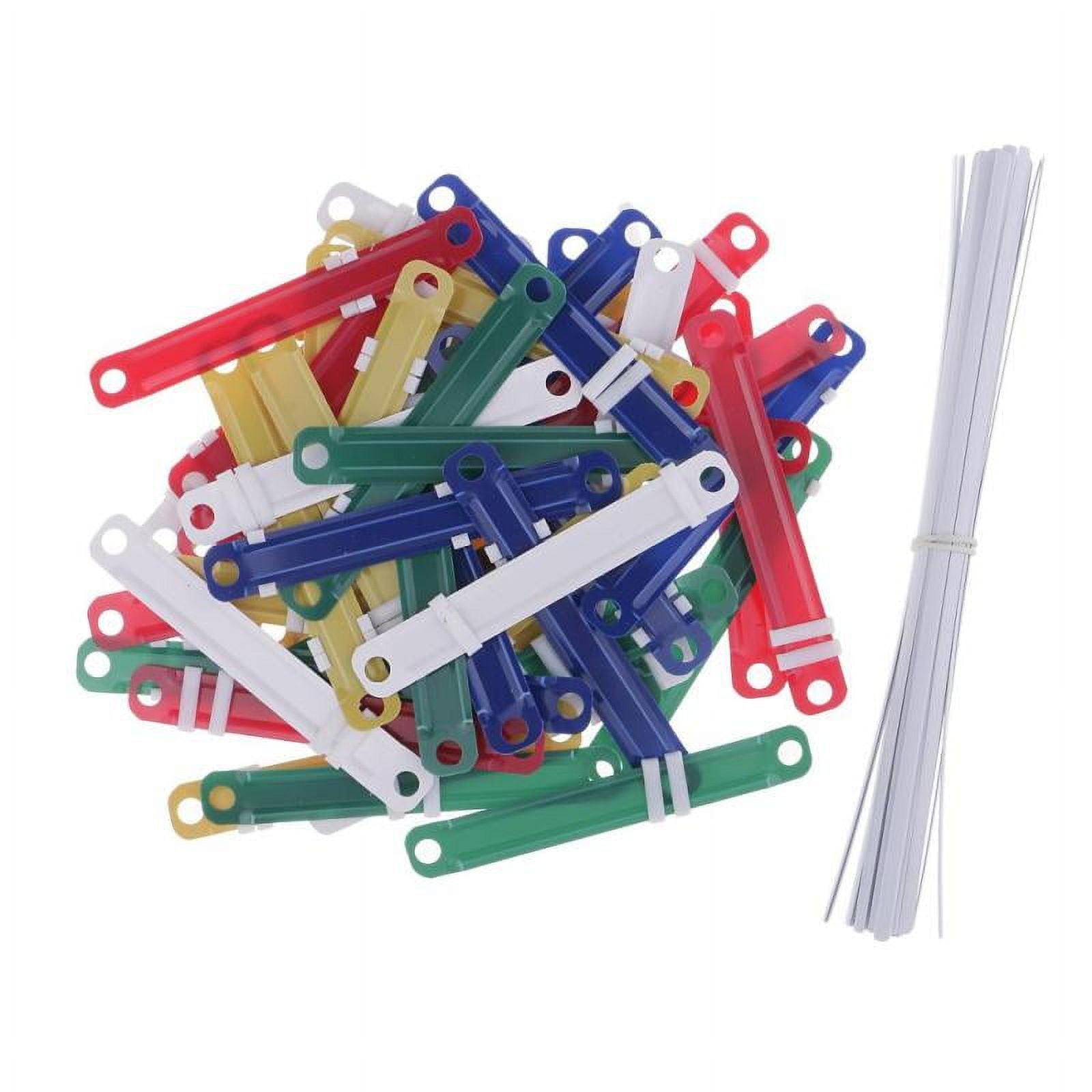 50 Pcs Office School Colorful Plastic Binding Two-Piece Document Paper  Fasteners 