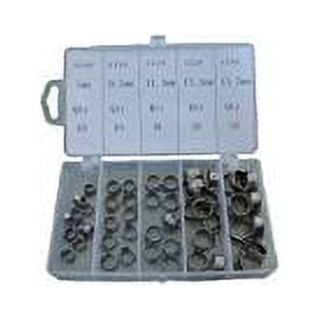 50 Pieces Assortment Case- SS Single Ear Hose Clamps 1/4"-5/8" or 7mm-15.7mm