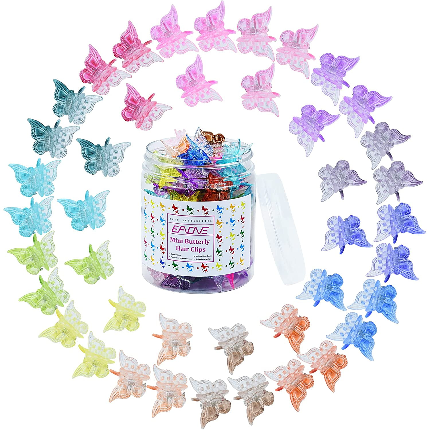 50 Pieces Butterfly Hair Clips Pastel Hair Clips Mini Cute Clips Hair