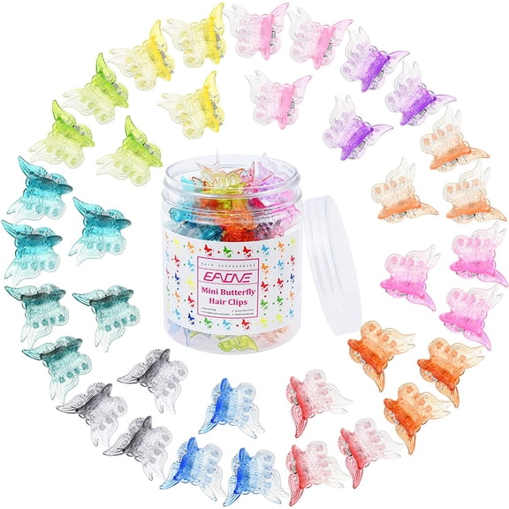 50 Pieces Butterfly Hair Clips Pastel Hair Clips Mini Cute Clips Hair Accessories for Hair 90s Girls Women with Box Package, Matte Colors