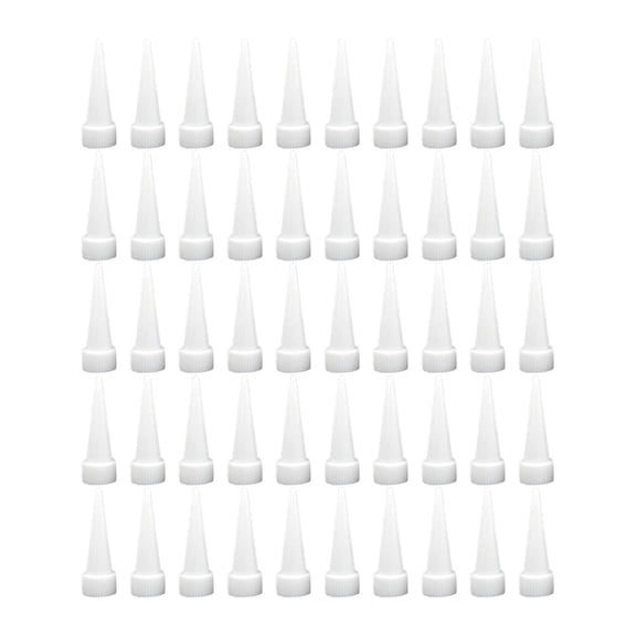 50 Pieces Caulking Tip Replacement Reusable Nozzle Set Plastic Threaded for Doors Windows Floor Repairs