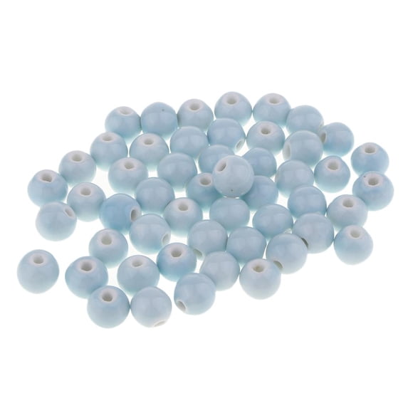 50 Pieces Ceramic Beads Round Charms Beads for Handmade DIY Necklace Bracelets Jewelry Making - , 12mm