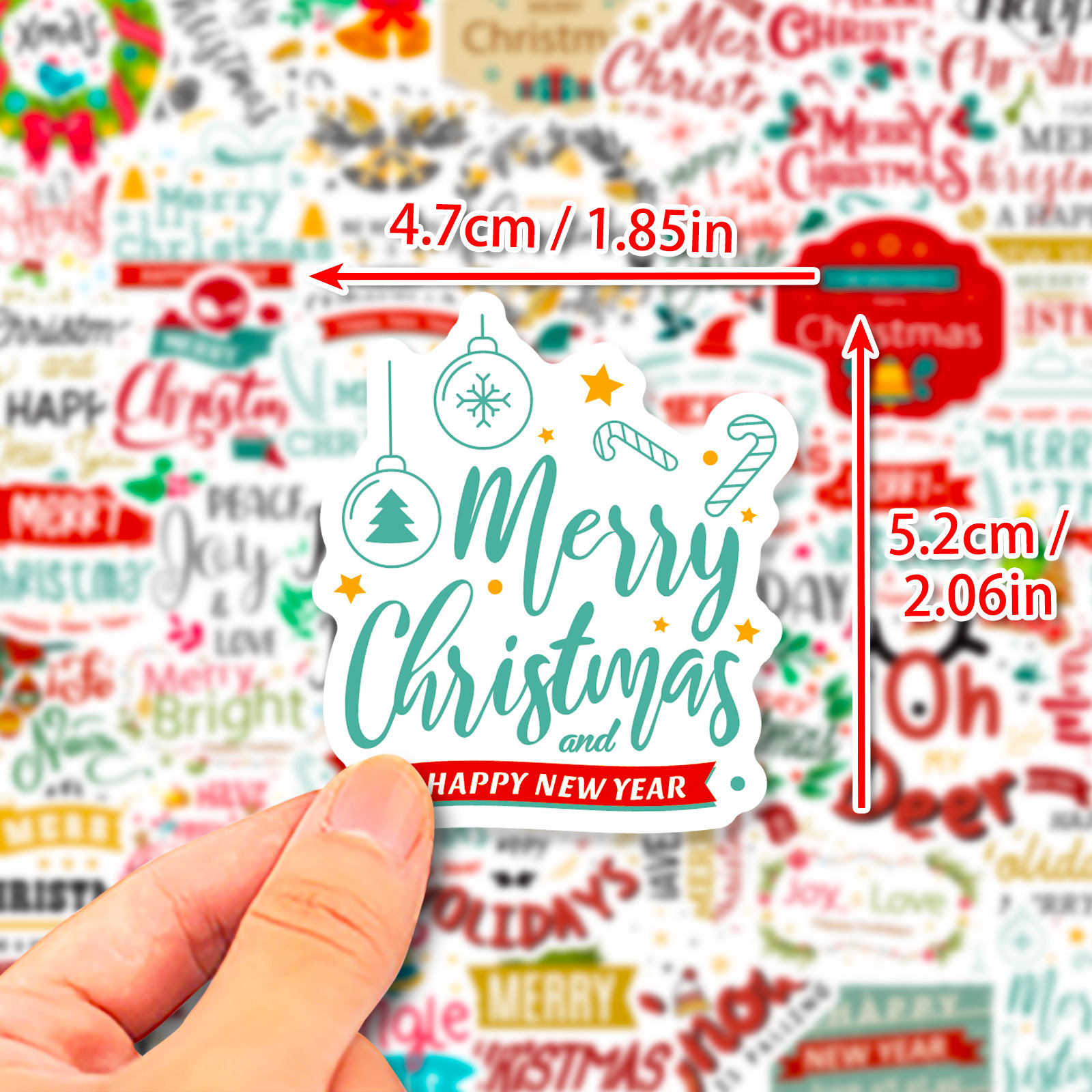 50 Pieces Christmas Inspirational Vinyl Stickers for Crafts Xmas ...