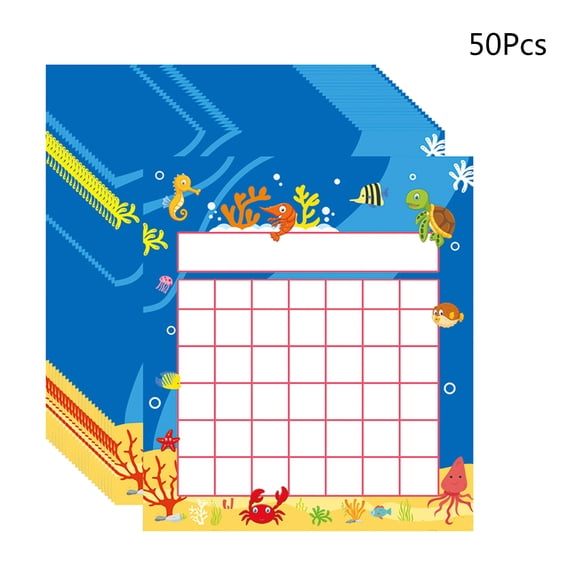 50 Pieces Classroom Incentive Chart Cartoon Children Positive Behavior Reward Board for Shool Teacher Student