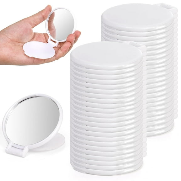 50 Pieces Compact Mirror Bulk, Round Makeup Mirror for Purse, Mini Folding Mirror for Women Girls Travel Daily Use
