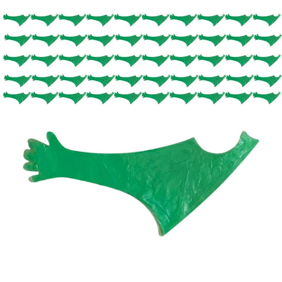 50 Pieces Disposable Long Arm Gloves Easy to Remove Food Grade Waterproof Arm Length Long Sleeve Gloves for Pet Care Fishing Husbandry