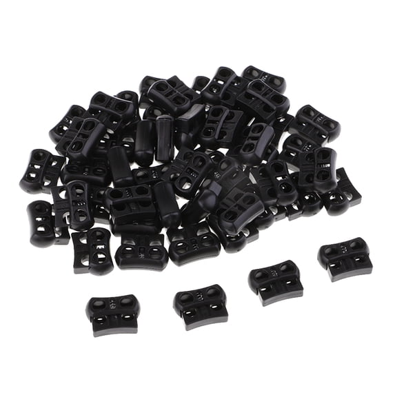 50 Pieces Draw Toggle Spring Stop Double Hole Cord Lock