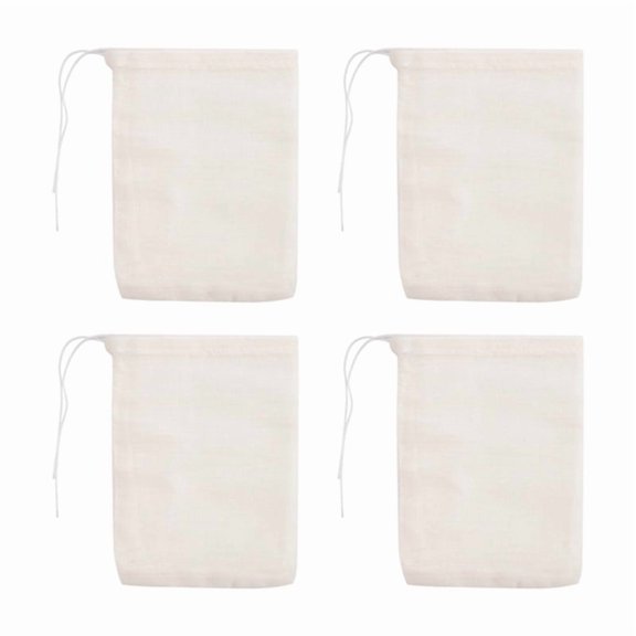 50 Pieces Drawstring Cotton Bags Muslin Bags,Tea Brew Bags (4 x 3 Inches)