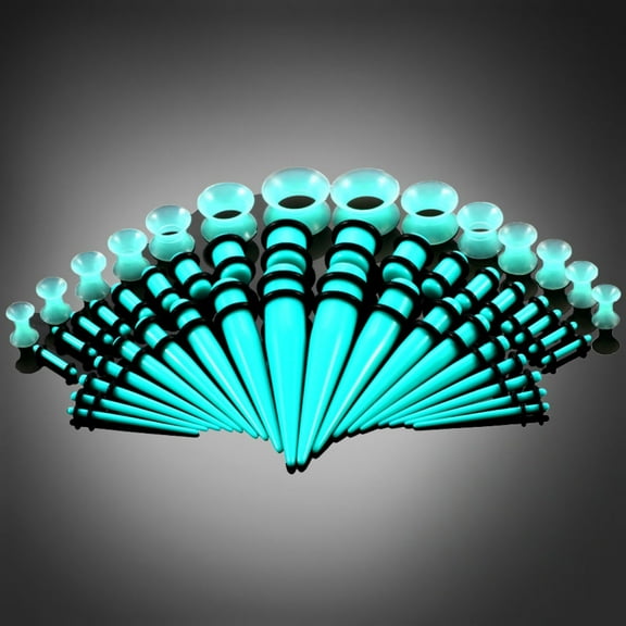 50 Pieces Ear Stretching Kit with Acrylic Tapers and Plugs Plus Silicone Tunnels Complete Ear Gauges Expander Set for Beginners Body Piercing Jewelry Lightweight Ear Stretchers for Men and Women