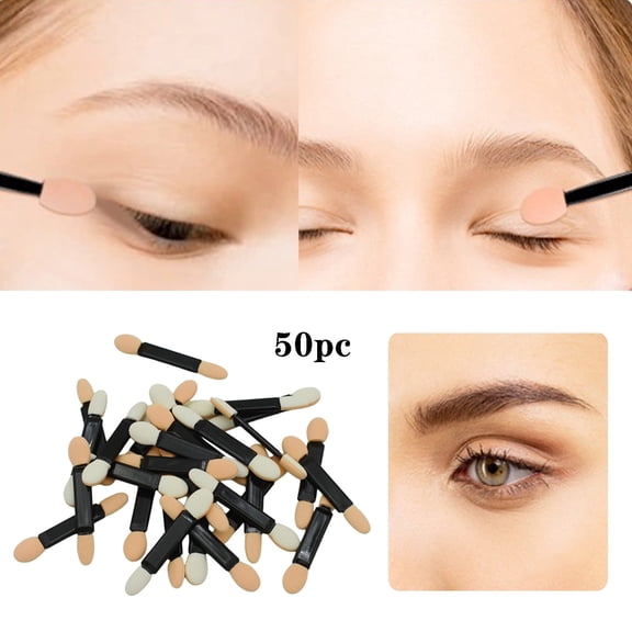 50 Pieces Eye Shadow Applicator Eyeshadow Disposable Sponge Tip Dual Sides Brush Makeup Eye Brush