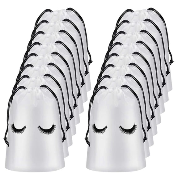 50 Pieces Eyelash Aftercare Bags Plastic Makeup Bags Toiletry Makeup Pouch Cosmetic Travel with Dra