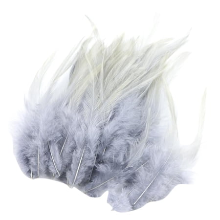 50 Pieces Feathers Feathers Sewing Trims for Crafts, Birthday Parties, Wedding and Party Dress-ups 5 -7Inch; 12 Colors Choose gray