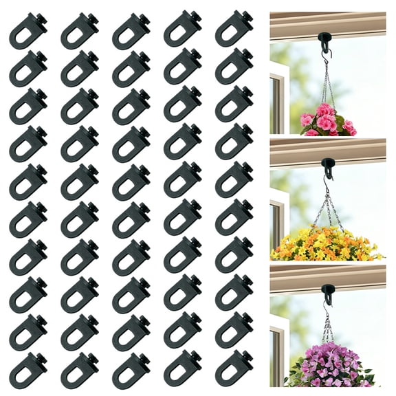 50 Pieces of Greenhouse Hook Set, Green Plastic Aluminium Greenhouse Channel Clips, Multipurpose Garden Fasteners for Hanging Plants and Securing Garden Accessories