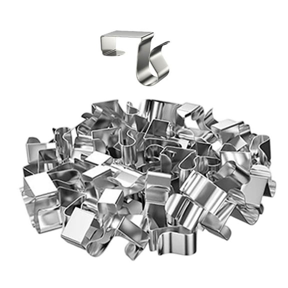 50 Pieces Gutter Clips Outdoor Light Hooks Christmas Hangers Sturdy Metal Weatherproof for Roof Fence Deck Use