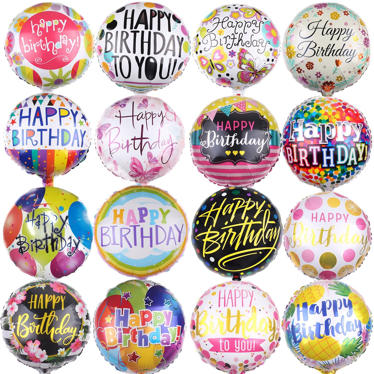 50 Pieces Happy Birthday YPF5 Party Aluminum Foil Balloons 18 Inch