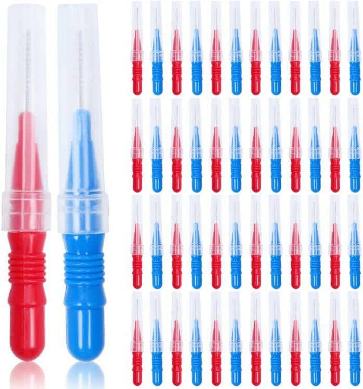 50 Pieces Interdental Brush,Toothpicks Tooth Flossing Head Oral Dental Hygiene Brush,Teeth Cleaner Dental Floss Stick Tooth Cleaning Tool
