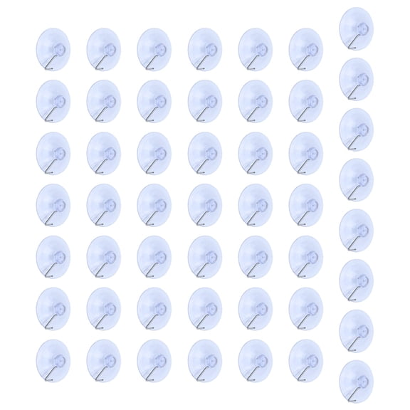 50 Pieces Invisible Adhesive Hook for Home Organization PVC Suction Cups with Rustproof Wire Hook Space Saving