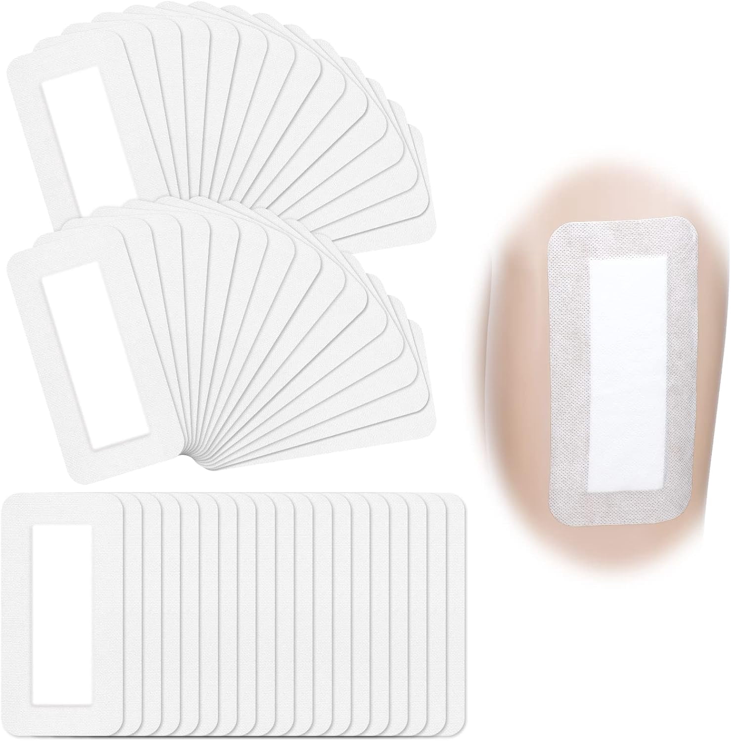 50 Pieces Island Dressing Bordered Gauze Wound Care Bandage with Adhesive Border Wound Bandage Pads Waterproof Breathable Individually Wrapped Bandages Non-Stick Central Pad(4 x 8 Inch)