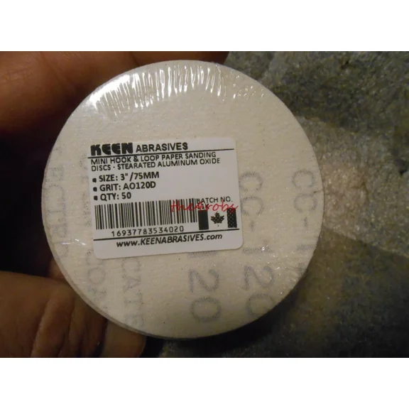 50 Pieces Keen Abrasives 3" 120 Grit Hook & Loop Sand Paper Discs