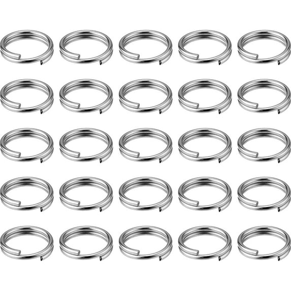 50 Pieces Key Rings Key Chain Rings Small Keyring Split Ring for Keys Organization, 10 mm, Silver Color