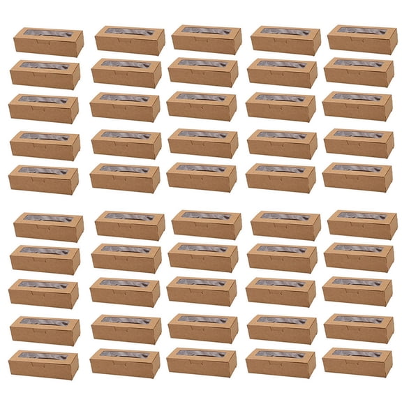 50 Pieces Macaron Boxes with Clear Display Window Macarons Container or Packaging Box Kit for Chocolate Desserts Cake B