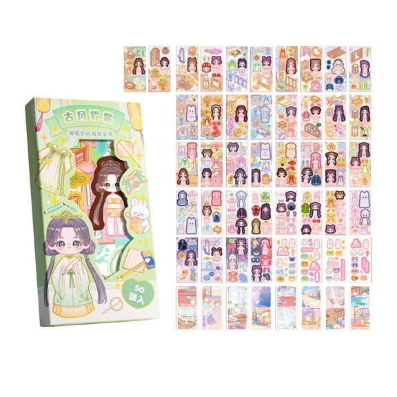 50 Pieces Make A Face Sticker Books Puzzle DIY Make A Face Sticker Books Set Style A