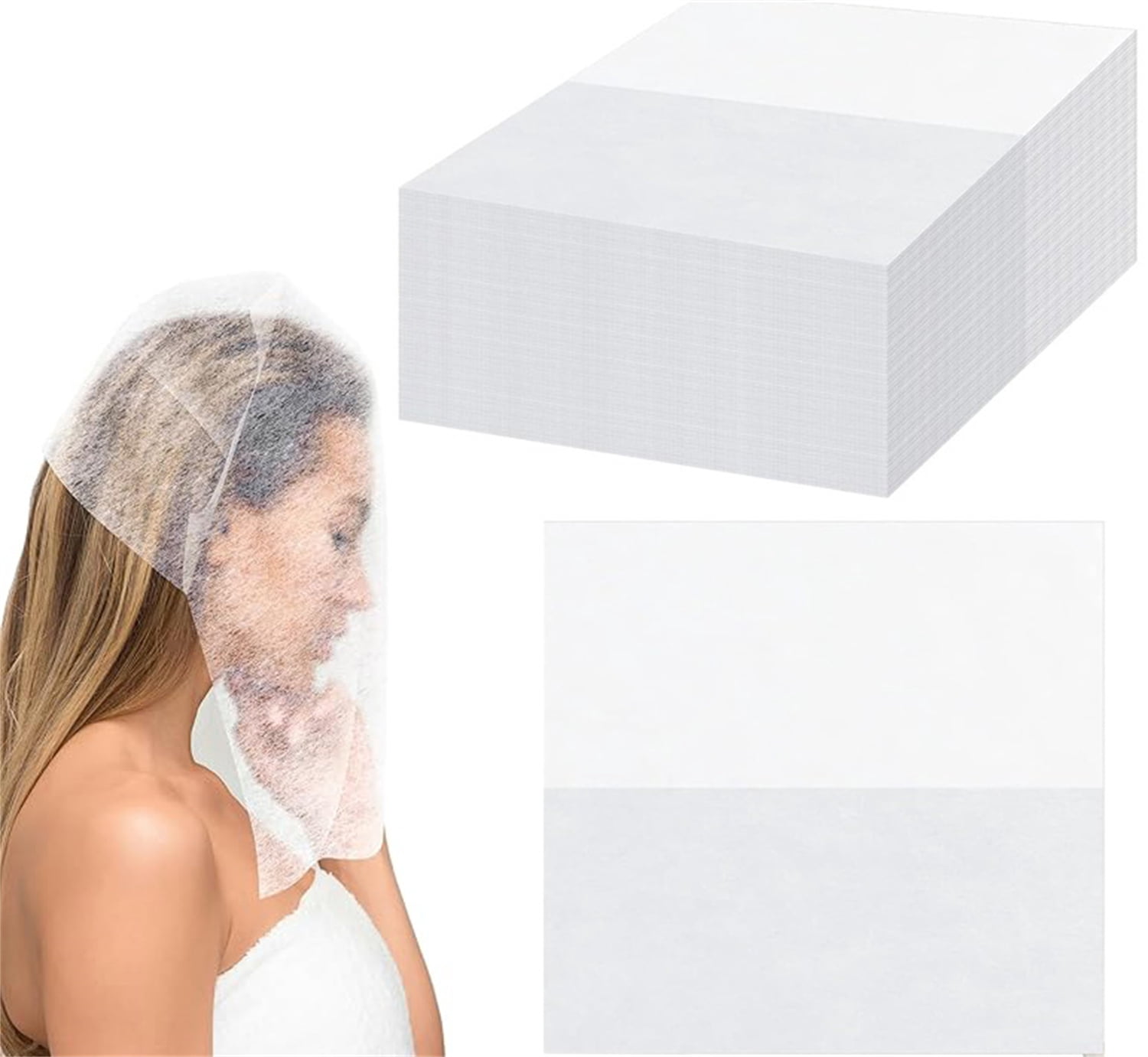 50 Pieces Makeup Protector Hood,Happon Disposable Non Woven Makeup Face Cover,Breathable Makeup Protective Hoods for Women Girl Dressing Wedding Travel Supply