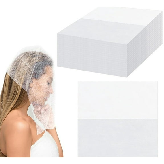50 Pieces Makeup Protector Hood,Happon Disposable Non Woven Makeup Face Cover,Breathable Makeup Protective Hoods for Women Girl Dressing Wedding Travel Supply