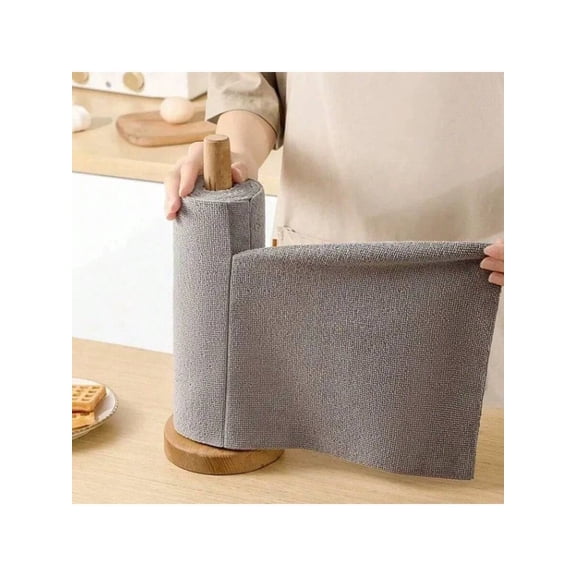 50 Pieces Microfiber Cleaning Cloth Roll,Reusable Tear Away Towels,Washable Ultra Absorbent Cleaning Rags For House,Car,Glass,Garage,Kitchen Or Shop(Grey)