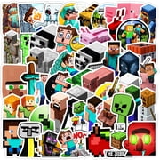 50 Pieces Minercrafter Stickers Decals Set for Kids Adults, Waterproof Pixel Miner Crafting Gaming Stickers for Kid Game Reward,Water Bottles, Laptop Decor,Video Gameset B