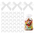 thumbnail image 1 of 50 Pieces Mini Satin Ribbon Twist Tie Bows, DIY Twist Tie Bows, Crafts Tying Up for Halloween Christmas Wedding Gift Wrapping Candy Treat Bags Decoration, 1 of 7